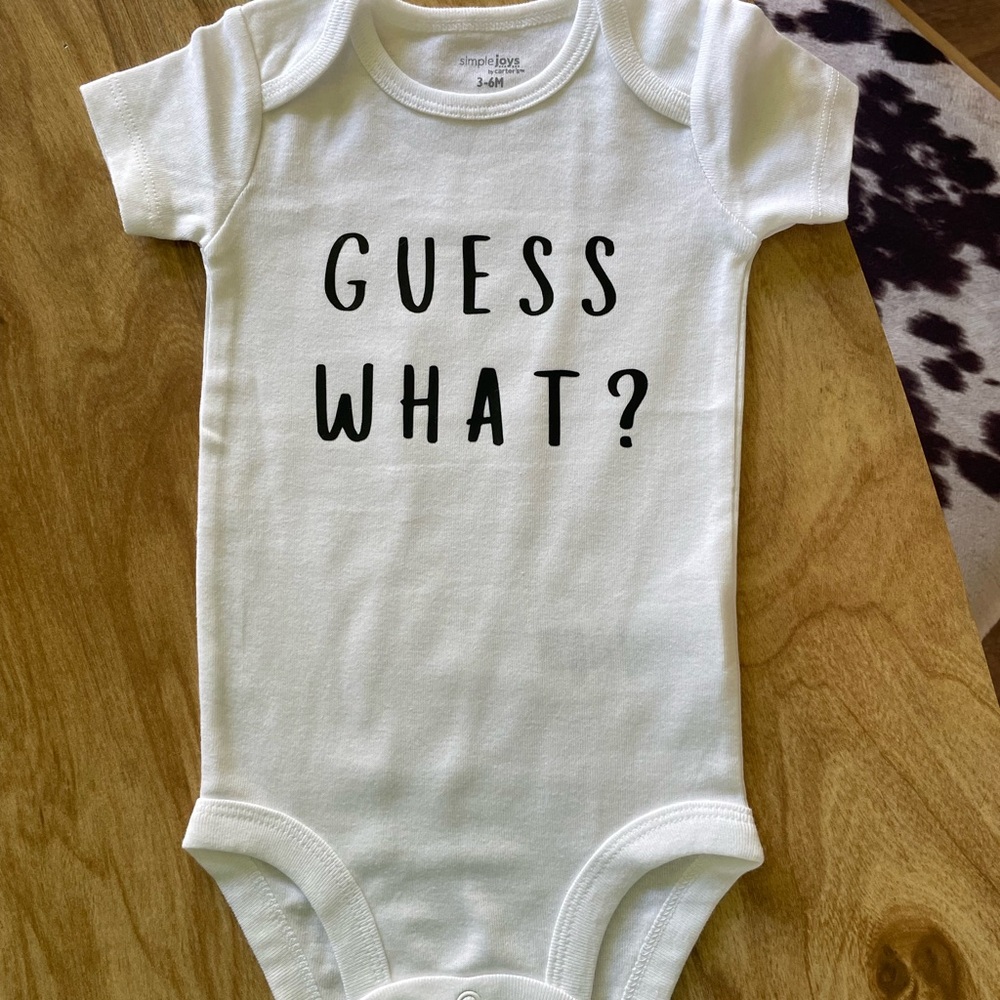 Carter's White Bodysuit - Guess What? Chicken Butt